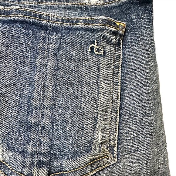 RAG & BONE Women's jeans, size 28, mid-rise skinny, blue denim, distressed - Picture 7 of 14